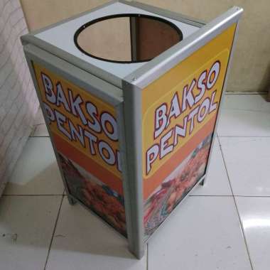 Booth Portable Meja Lipat Rombong ukuran 50x40x80 bahan aluminium untuk jualan pentol bakso cilok si