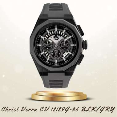 Christ Verra CV 12189G-36 BLK/GRY Jam Tangan Pria Original