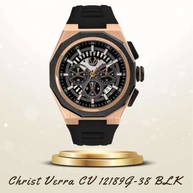 Christ Verra CV 12189G-38 BLK Jam Tangan Pria Original
