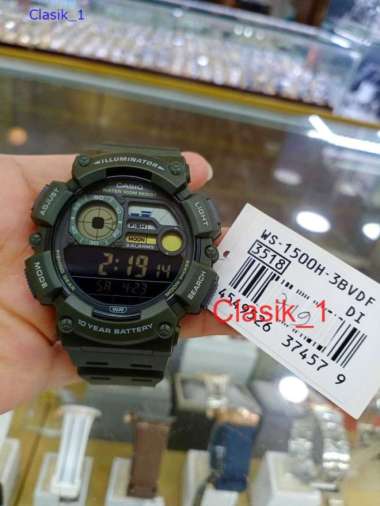 Original 100%!! CASIO WS-1500H-3BVDF Jam Tangan Pria Digital Fishing Gear WS1500H WS-1500H-3B Garans