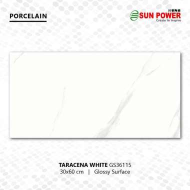 Granit Lantai & Dinding Glossy Polished - Taracena White | Sun Power 30x60