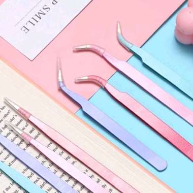 Pinset sarang burung walet pinset Bulu Mata Eyelash Pinset Tweezer Lurus Bengkok Lengkung Penjepit S