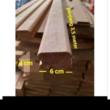 Handrailing Tangga Railing Reling Kayu Kamper Singkil 4 cm x 6 cm x panjang 3,5 meter