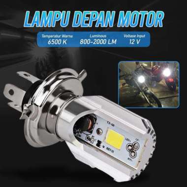 Urbanroad Lampu Depan Motor Headlamp LED HS1 H4 6W Cool White 1 PCS Lampu Paling Terang Buat Elidi L