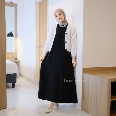 Bayleaf.id Aera Inner Dress Button Maxi Tanpa Lengan / Sleeveless Basic / Inner Gamis Kancing Tanpa 