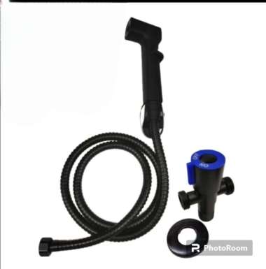 paket jet shower 15 hitam + stop kran stainless hitam F9A/F75 JS15B+SK52BL