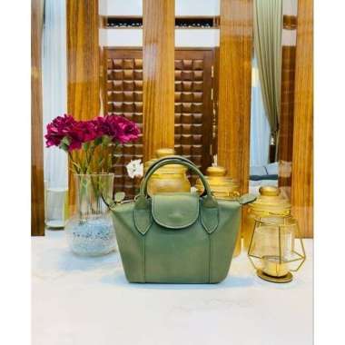 Tas kulit ala L*C mini Garut Bahan Premium By Aqila Fashion 17x6x13cm Ijo lumut