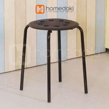 Homedoki Bangku Bakso/Bangku Makan/Bangku Cafe/Bangku Besi Kecil / Kursi Murah / Kursi Dapat Ditumpu