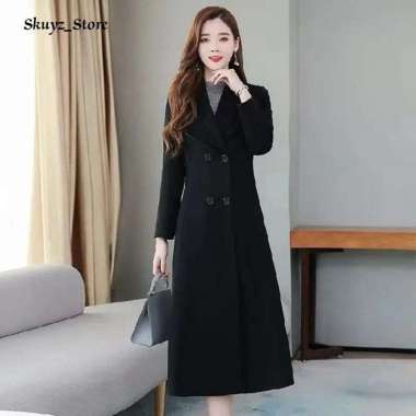 Blazer Wanita Mantel Jas Blazer Wanita Casual XXL Hitam