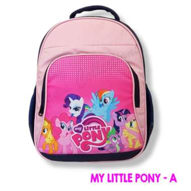 Tas Ransel Sekolah anak Laki/Perempuan Motif Kartun High Quality - Merah Sonic D Pink Pony A