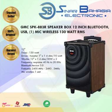 Speaker Portable GMC 883R Bluetooth 12 Inc Hitam