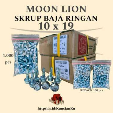 baut baja ringan lion skrup baja ringan moon lion 10 x 19