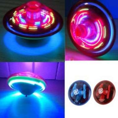 Mainan Anak Gasing UFO Gyro Musik Dan Lampu - Blue Blue