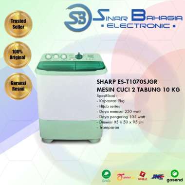 SHARP ES-T1070 MESIN CUCI 2 TABUNG 10 KG (NEW) (KHUSUS BANDUNG)