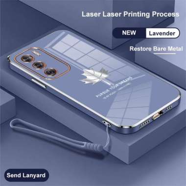 Casing Maple OPPO RENO 12 /12 PRO Softcase Silikon Ponsel Electro Plating Bonus Tali Strap OPPO RENO