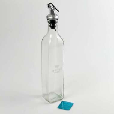 Botol Kotak + Pourer 500 ml Glass Untuk Cairan Sirup Gula Aren Minyak