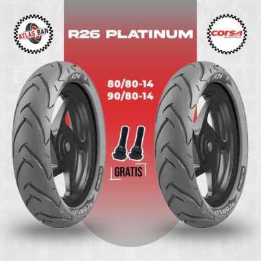 Paket Ban Tubles Motor Matic CORSA R26 PLATINUM 80/80 - 90/80 Ring 14