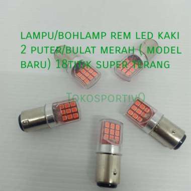 Lampu bohlamp LED Rem stop kaki 2 bulat model Mika LED mobil merah Terbaik