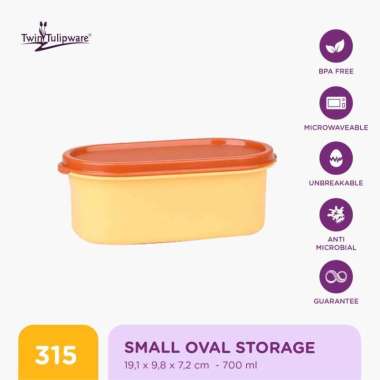Toples Makanan Twin Tulipware Small Oval Storage Queen