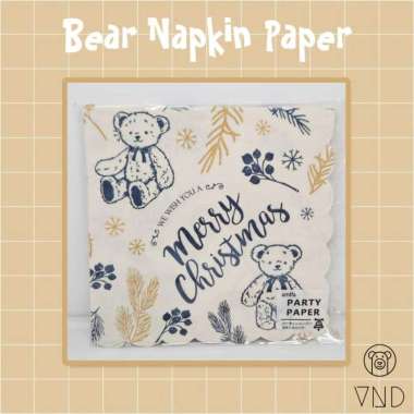 Christmas Paper Napkin ORI Japan/ Hiasan Natal/ Tissue Makan Bear