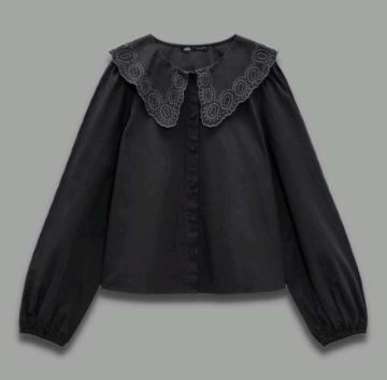 Baju Atasan Blouse Kemeja Putih Wanita - kerah bordir blouse bordir