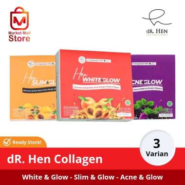 dR Hen Collagen Drink White & Glow / Slim & Glow Pelangsing / Minuman Kolagen DNA Salmon Acne & Glow