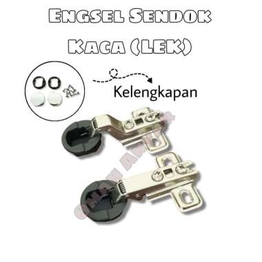 1 PASANG Engsel Sendok Lemari Etalase Bulat Kaca Key Hole Lenaga LEK 26mm Elco Lurus