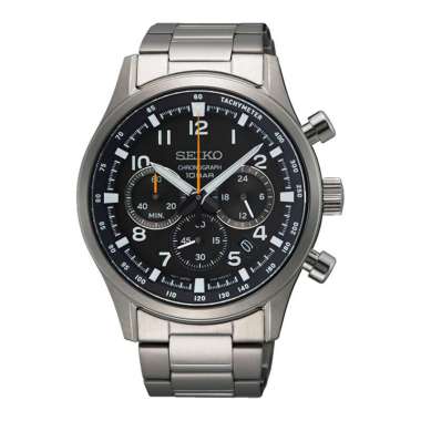 Jam Tangan Seiko SSB447P1 Chronograph Quartz 43mm Hitam Stainless Steel
