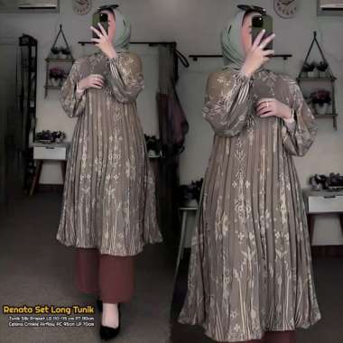 Dealova Set Tunik - One Set Wanita Long Tunik Rayon Premium Setelan Wanita Kekinian Tunik Kekinian R