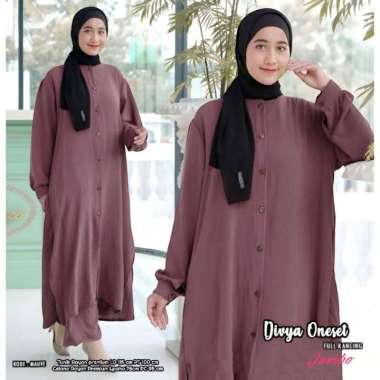 Dealova Set Tunik - One Set Wanita Long Tunik Rayon Premium Setelan Wanita Kekinian Tunik Kekinian D