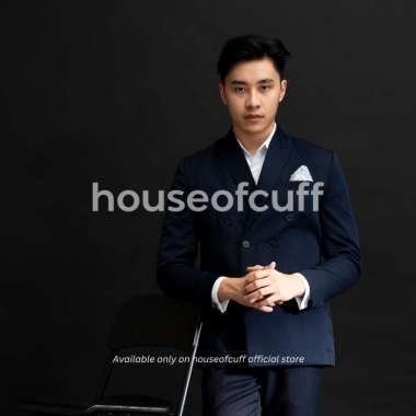 Jas Slim Fit Suit Blazer Formal Warna Navy S
