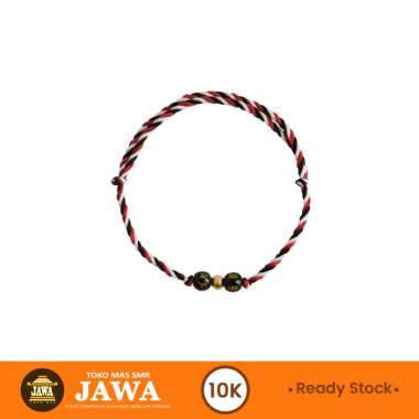 Gelang Tali Emas Tridatu Kadar 10 Karat Toko Mas Jawa 0.1 Giok Hitam