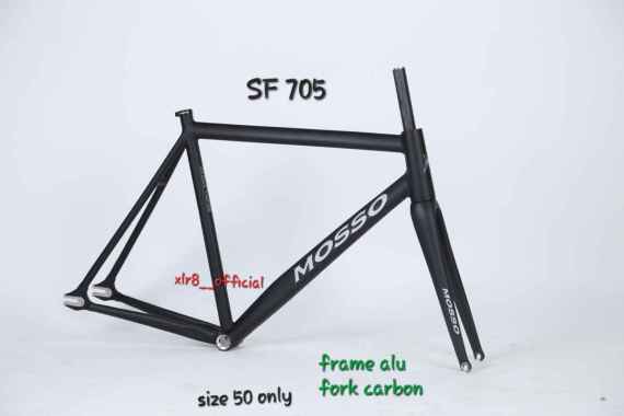 FRAME SET SEPEDA MOSSO FIXIE SF705 700C ALLOY FORK CARBON