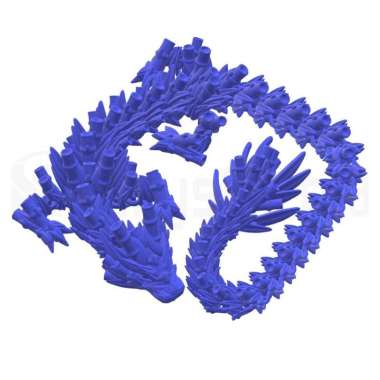 Bamboo Dragon Articulated Mainan Naga Bambu Flexi Edukasi Fidget Toys Plastik Biru