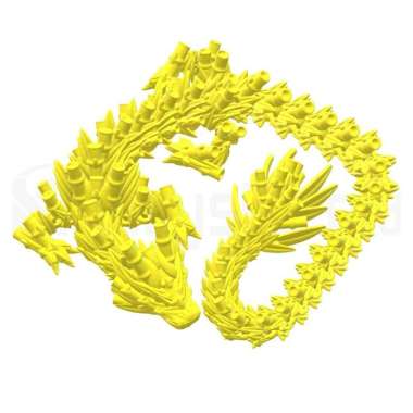 Bamboo Dragon Articulated Mainan Naga Bambu Flexi Edukasi Fidget Toys Plastik Kuning