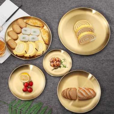 Piring Makan Stainless Steel Elegan Plate European Style SN16 Piring Makan Bayi Keramik Aesthetic Me
