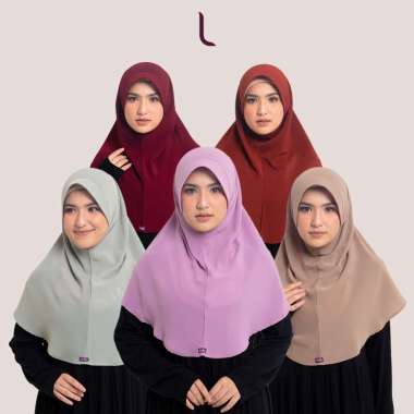Elzatta Hijab Kerudung Jilbab Bergo Instan Bahan Crinkle Polos Banyak Warna Olina Crinkle Dusty Purp