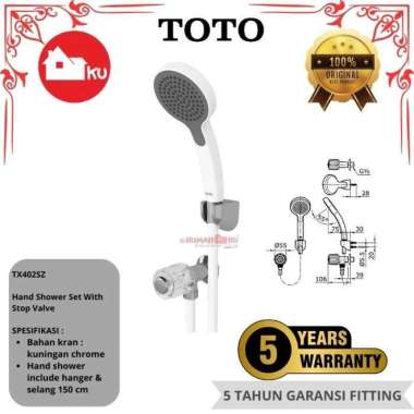 Hand Shower Set TOTO TX402SZ w/ Stop Valve