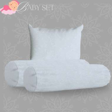 Set Bantal Dan Guling imut Bantal tidur Bayi motif minimalis LP Bantal Saja White