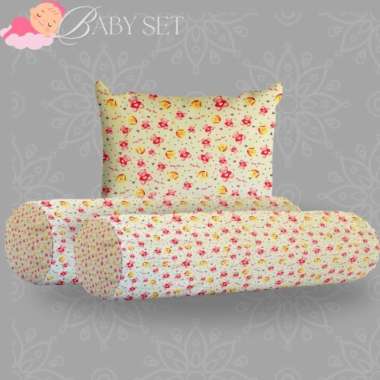Set Bantal Dan Guling imut Bantal tidur Bayi motif minimalis LP 1Bantal2Guling Yellowbear