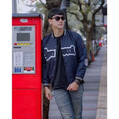 Jaket Pria Varsity Baseball Jacket Bomber Varsity Distro Original Terbaru Bgsr XXL navy