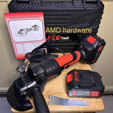 HUJIA SET Gerinda Cordless Brushless 4" Baterai Nagawa+Charger 21V JLD