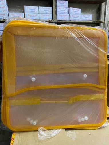JENIA - MAP TAS PLASTIK 2 KANCING JARING kuning