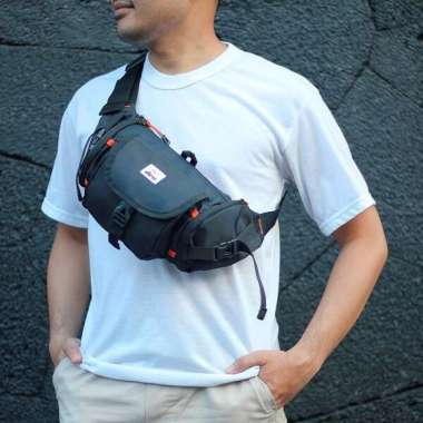 Tas Slempang Pria Distro CARGO 999 Tas Slempang Wanita Tas Selempang - Hitam Hitam