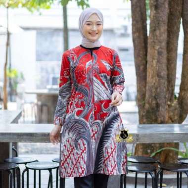 Sarimbit Atasan Batik Premium Size M-XXXL Couple Tunik Kemeja Batik M Tunik Merah