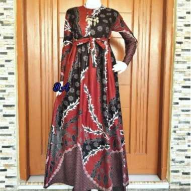 GAMIS BATIK WANITA JUMBO GAMIS BUSUI LD 120 - padi, M M murai abang