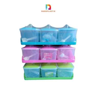 TEMPAT BUMBU DAPUR BESAR TRIXY PLASTIK TEBAL WADAH GARAM MICIN MERICA Hijau