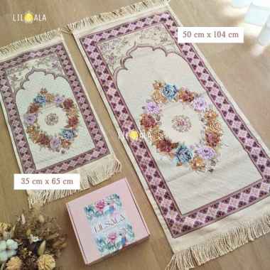 Sajadah Maliqa Teal Set Motif Bordir Bunga Premium Seserahan Mahar Hadiah Wedding Pernikahan Kado Ul