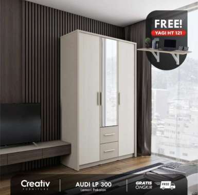 Creativ Lemari Pakaian Minimalis / Wardrobe Baju 3 Pintu / AUDI LP 300