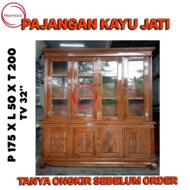 PAJANGAN 4 PINTU KAYU JATI LEMARI PAJANGAN KAYU JATI 4 PINTU GRATIS ONGKIR SERANG KOTA